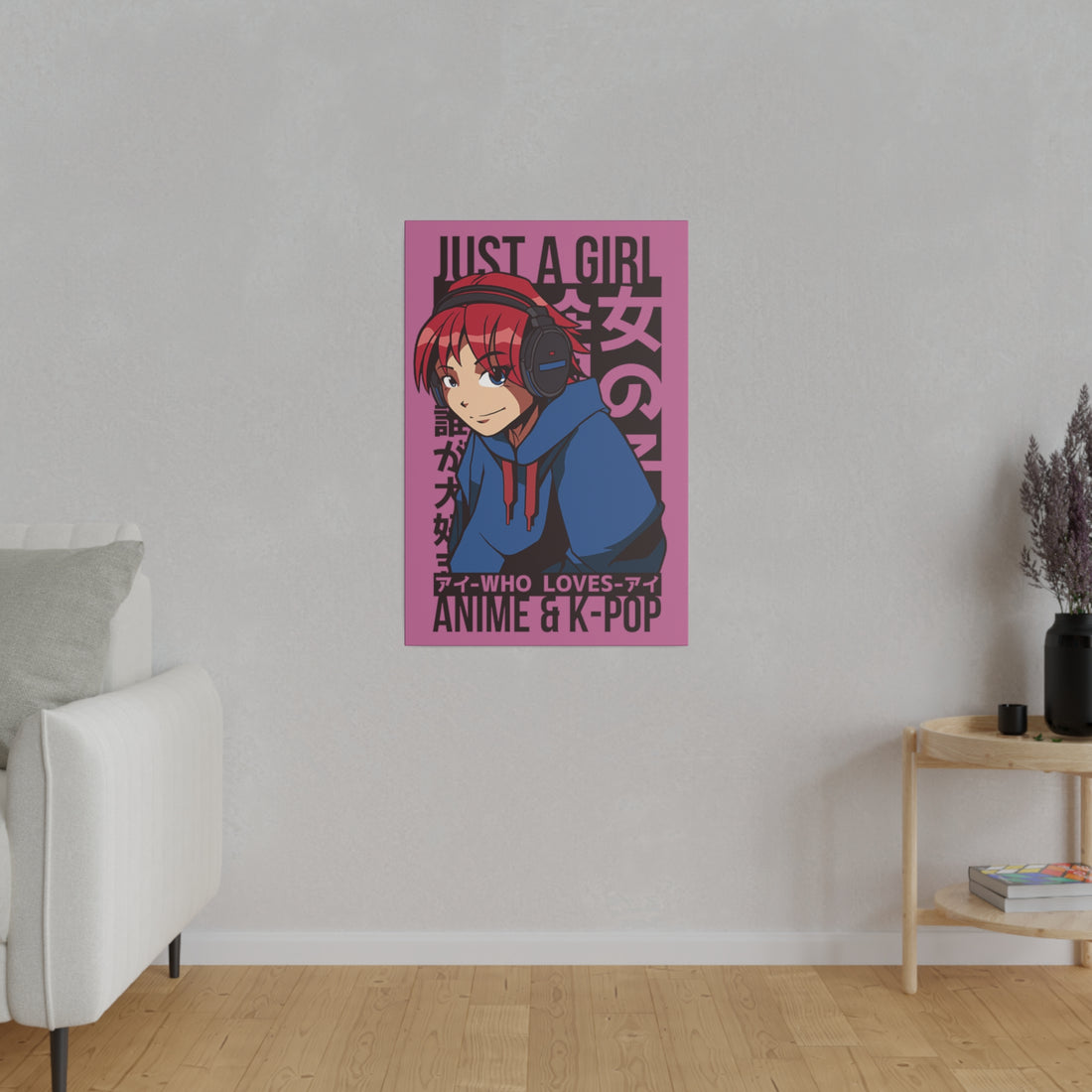Just A Girl Who Loves Anime & KPOP - Matte Canvas, Stretched, 0.75"