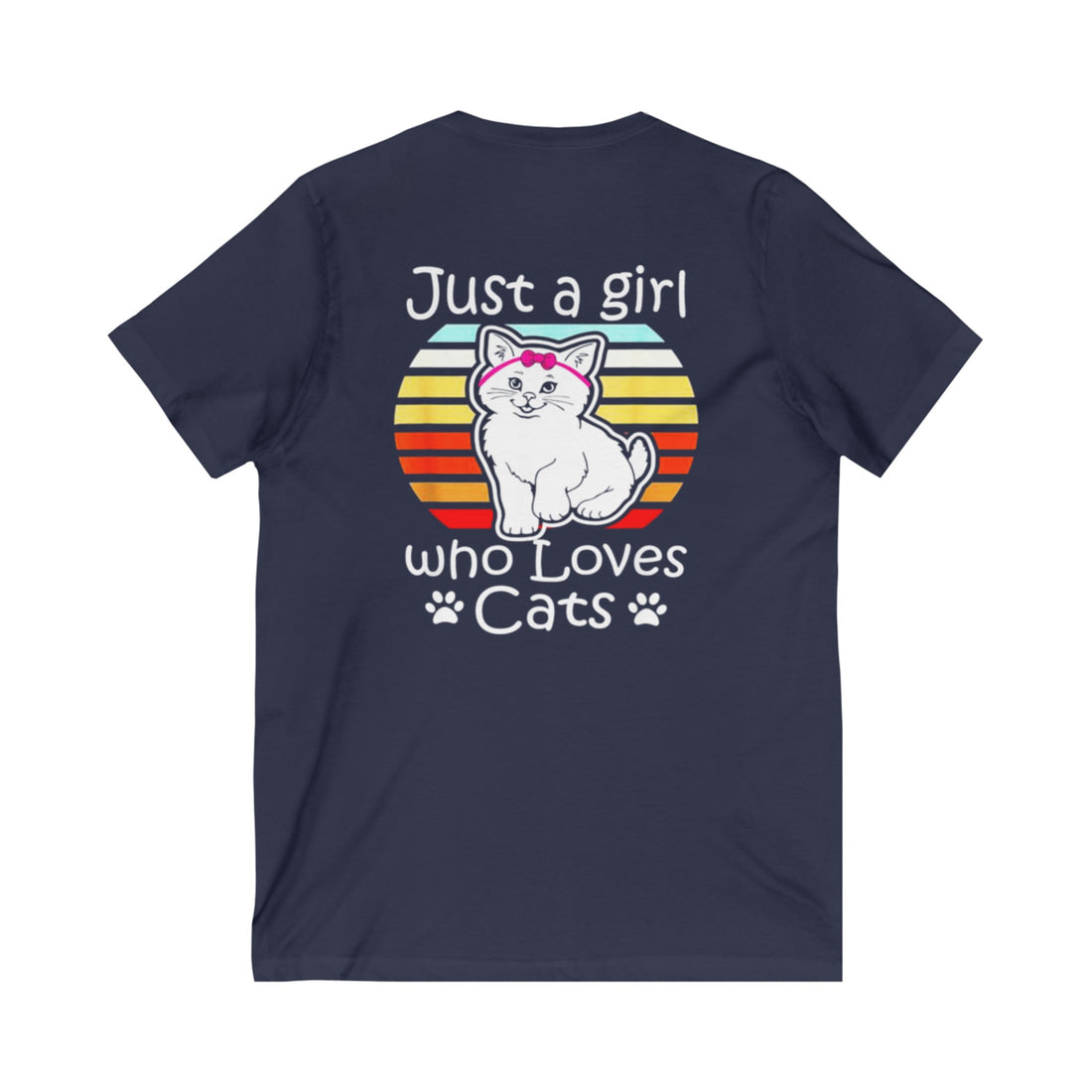 Just A Girl Who Loves Cats Women's Jersey Short Sleeve V-Neck Tee