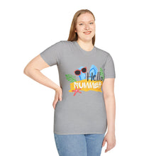 Hello Summer & Tiger in Back Unisex Softstyle T-Shirt