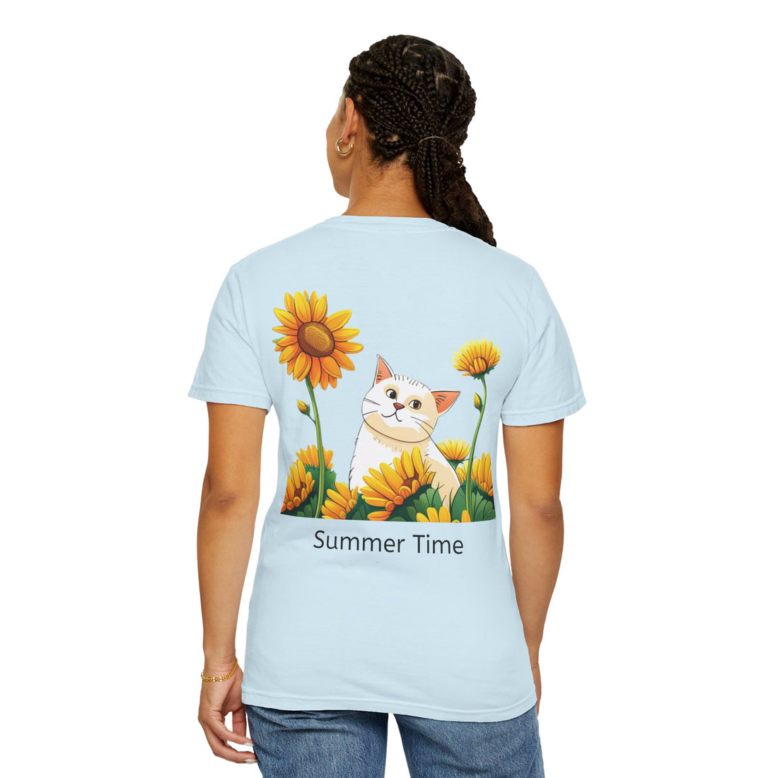Summer Time - Sunshine Unisex Garment-Dyed T-shirt Love My Cat