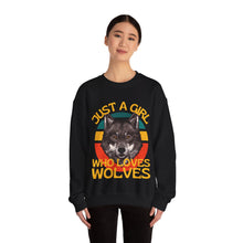 Just A Girl Who Love Wolves Unisex Heavy Blend™ Crewneck Sweatshirt