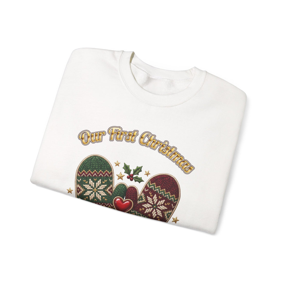 Our First Christmas as Us couples Christmas sweatshirt by Inkida, view 6