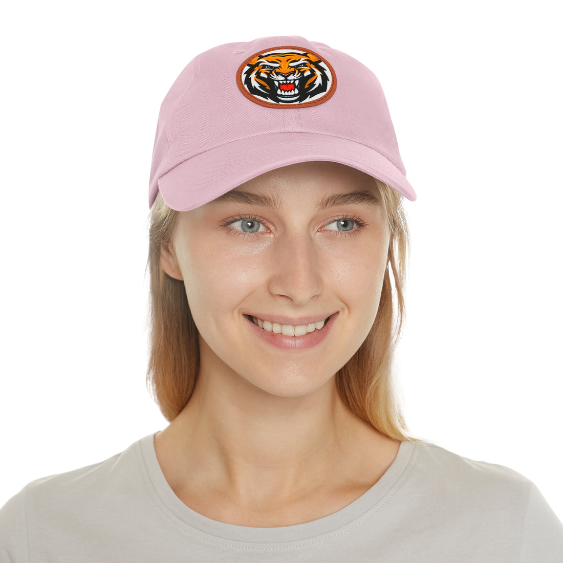 Tiger - Dad Hat with Leather Patch (Round)