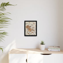 Vintage Girls Collecting Flowers Matte Canvas, Black Frame