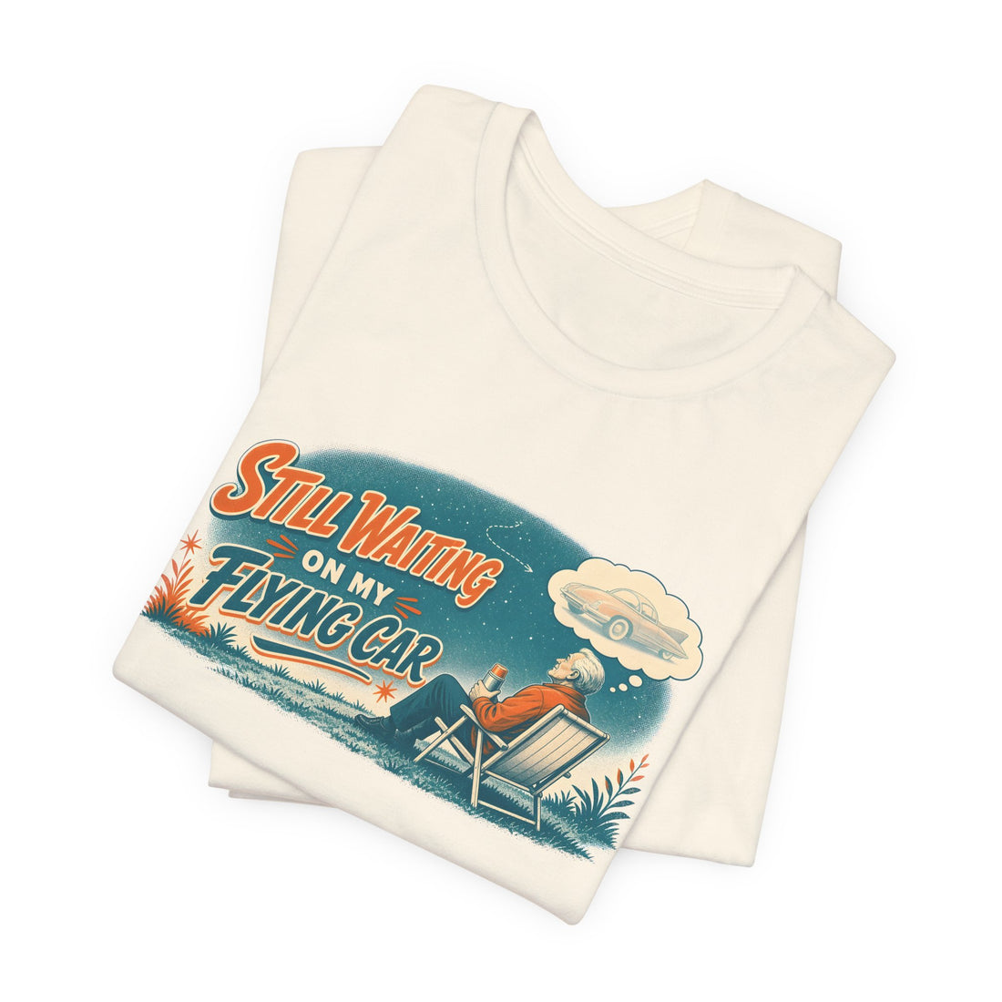 Still Waiting On My Flying Car Retro Tee