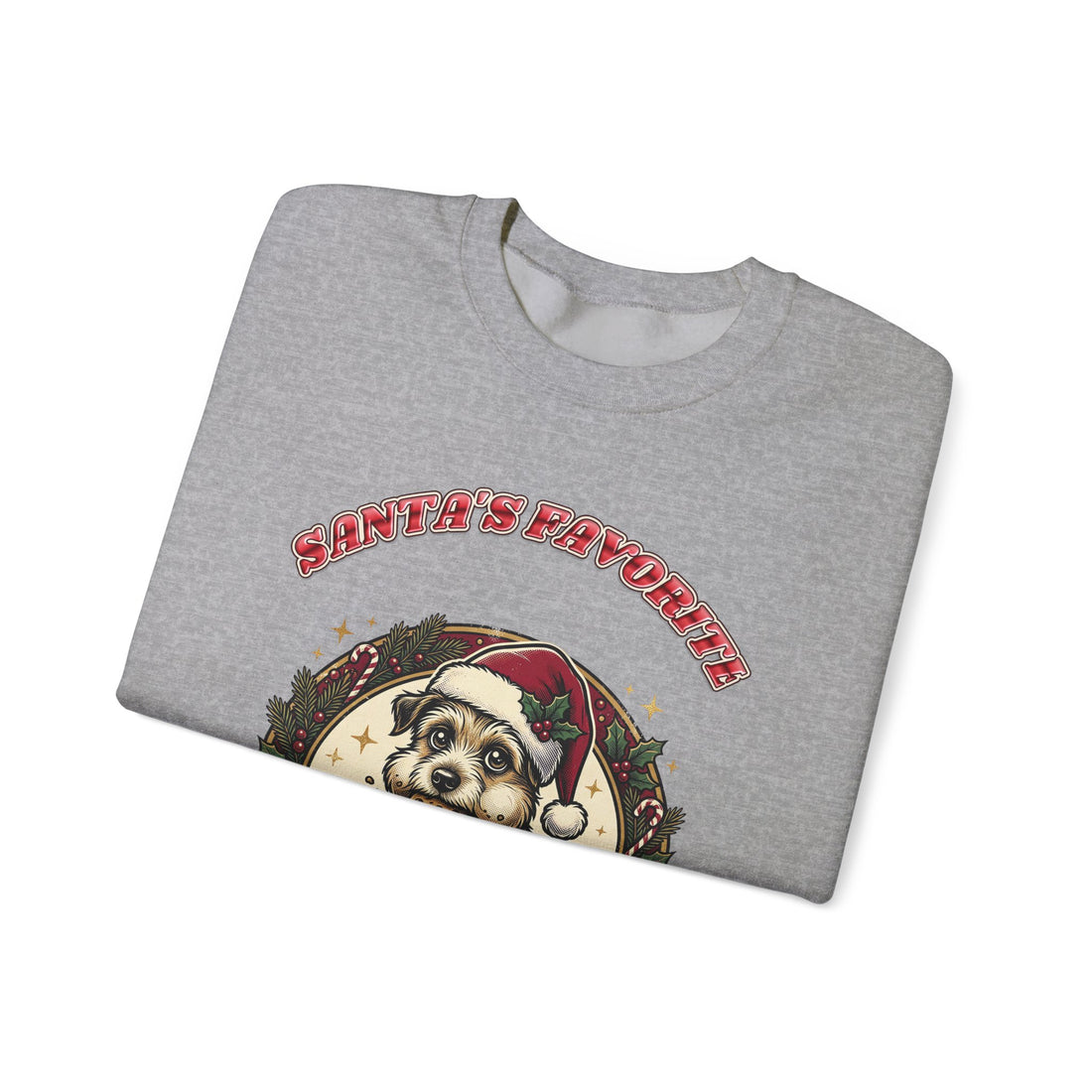 funny dog Christmas sweatshirt Santa's Favorite Snack Thief by Inkida, view 15