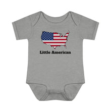 Little American USA flagged Map Infant Baby Rib Bodysuit