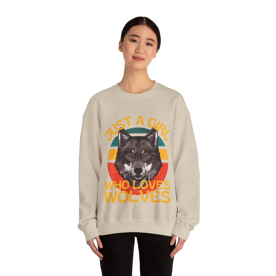 Just A Girl Who Loves Wolves Crewneck Sweatshirt