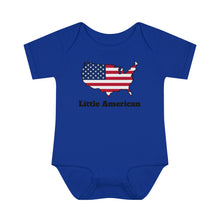 Little American USA flagged Map Infant Baby Rib Bodysuit