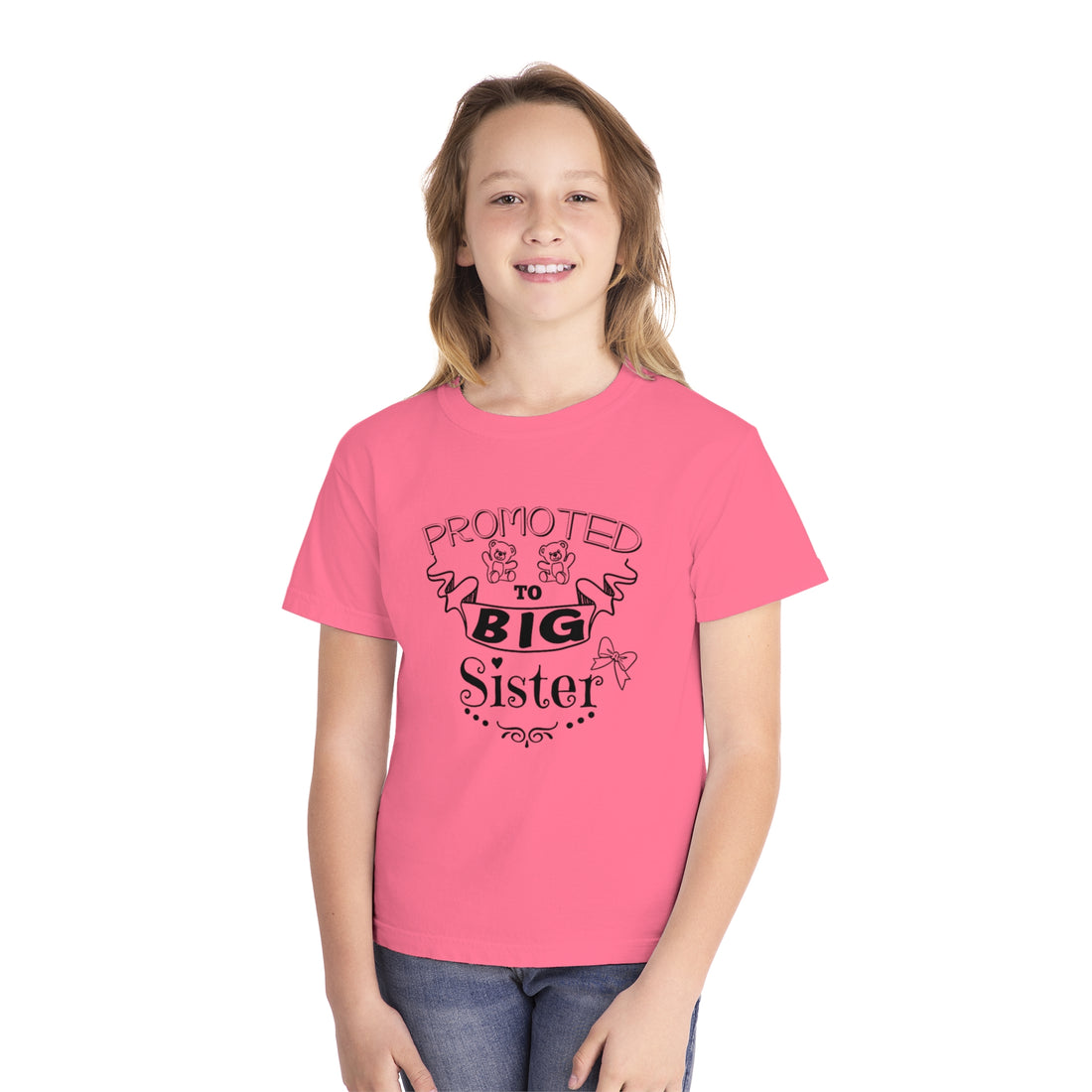 Promoted To Big Sister Youth Midweight Tee