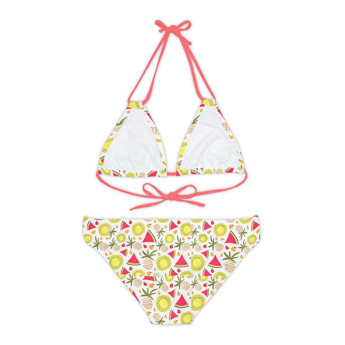 Summer Pattern Fruits Strappy Bikini Set