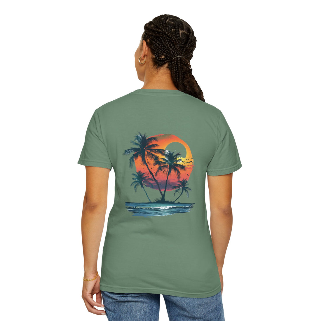 Hello Summer Sunset - Unisex Garment-Dyed T-shirt