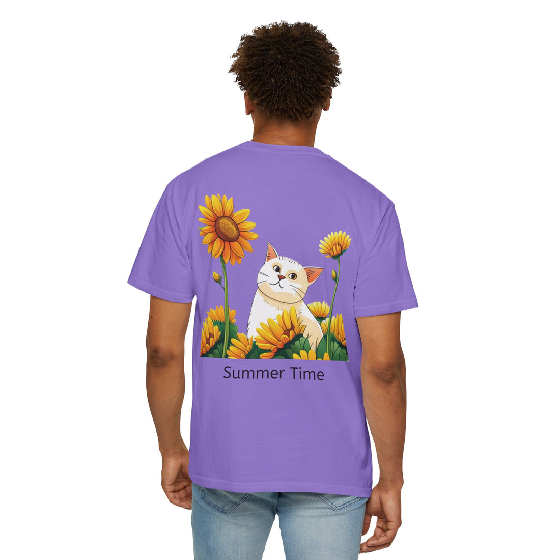 Summer Time - Sunshine Unisex Garment-Dyed T-shirt Love My Cat