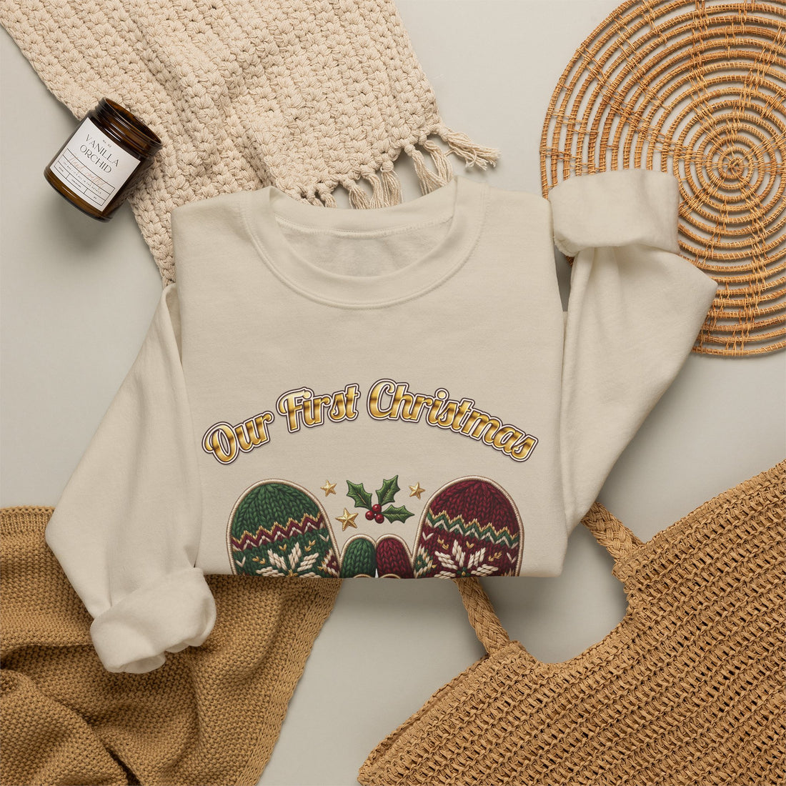 Our First Christmas as Us couples Christmas sweatshirt by Inkida, view 13