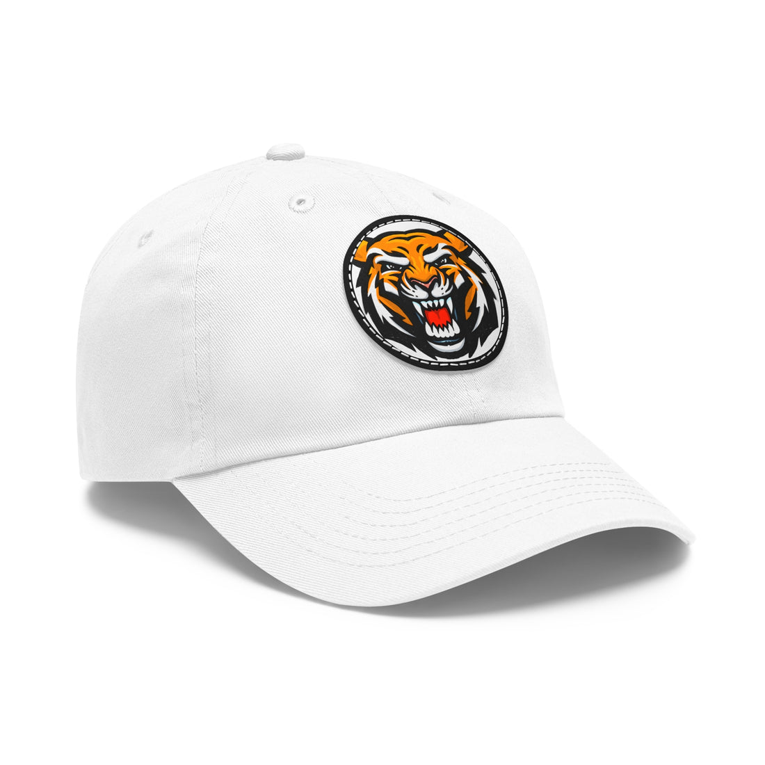 Tiger - Dad Hat with Leather Patch (Round)