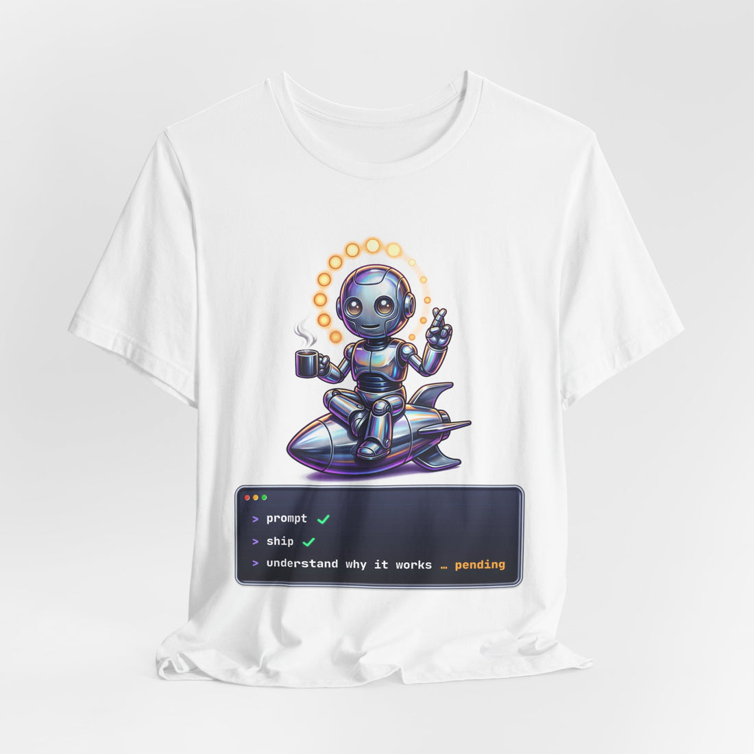 Prompt Ship Pending funny AI developer t-shirt by Inkida, view 7