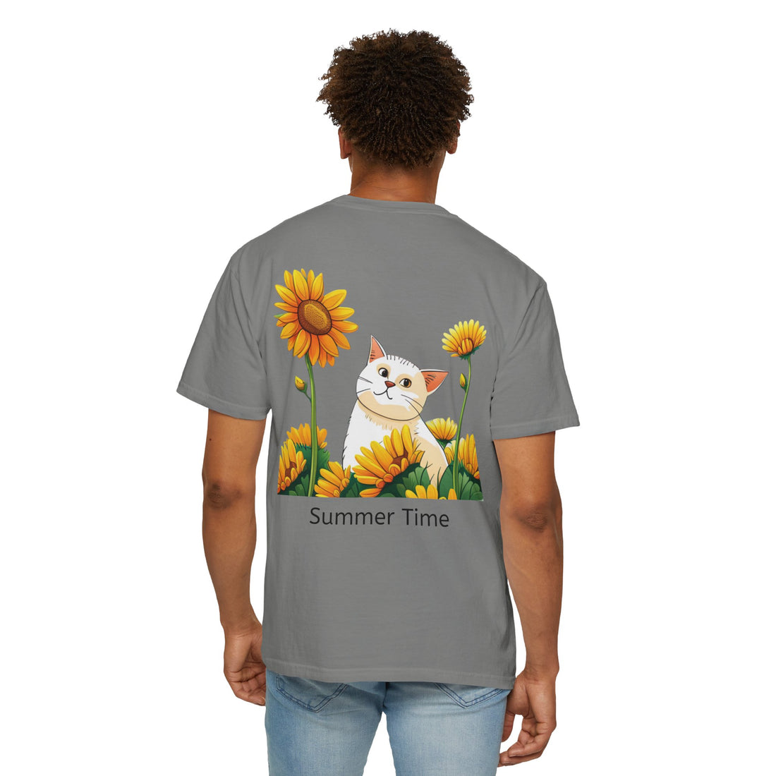 Summer Time - Sunshine Unisex Garment-Dyed T-shirt Love My Cat