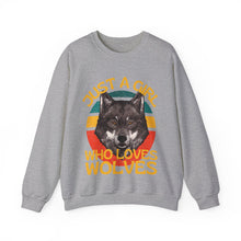 Just A Girl Who Love Wolves Unisex Heavy Blend™ Crewneck Sweatshirt