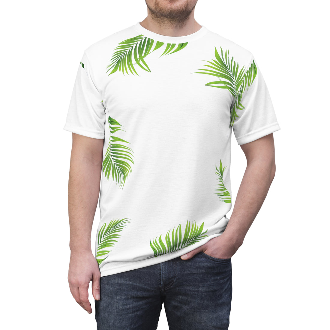 Summer Tropical Green Palm Leaves Unisex Tee