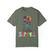 Hello Summer Sunset - Unisex Garment-Dyed T-shirt