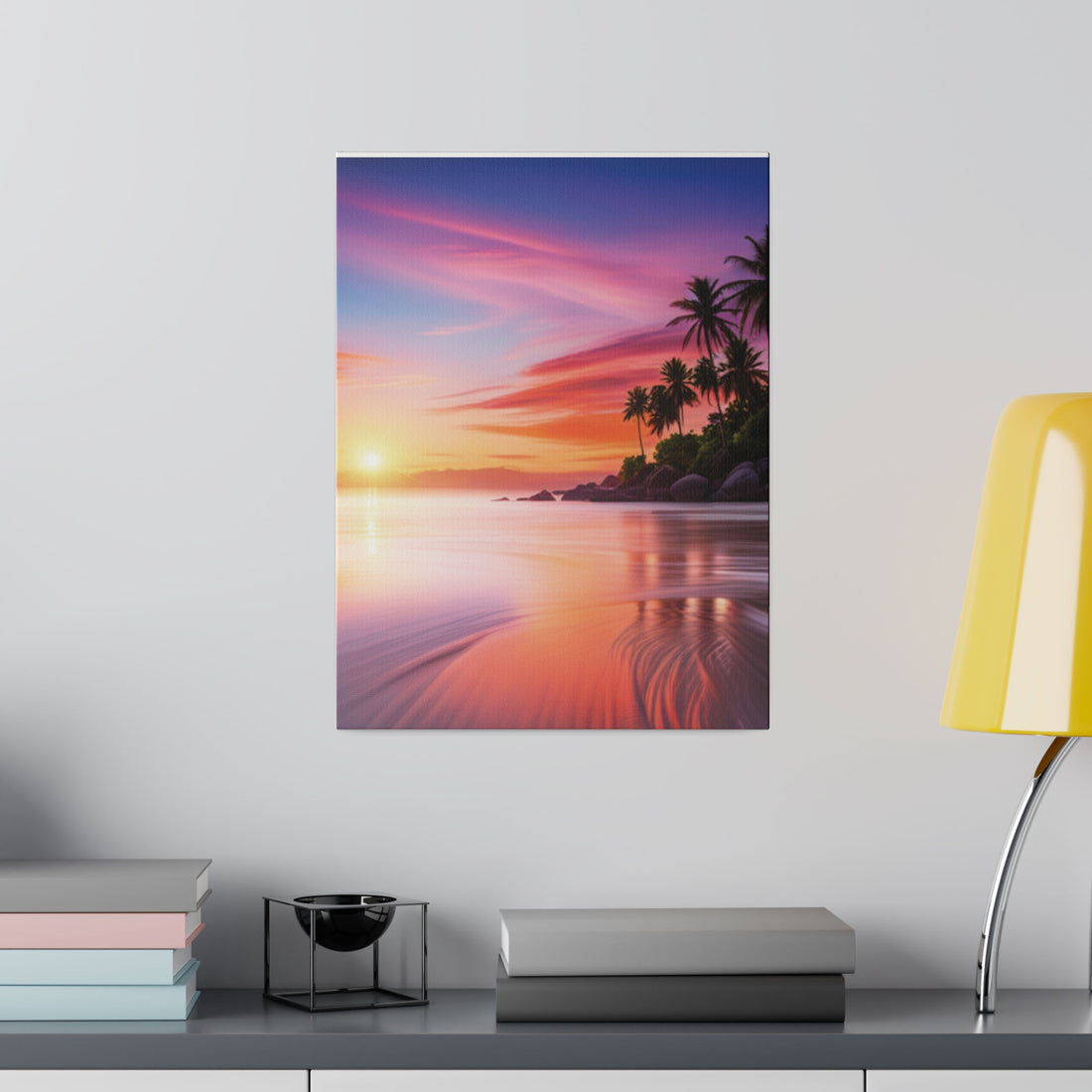 Tropical Island Sunset Matte Canvas, Stretched 0.75"