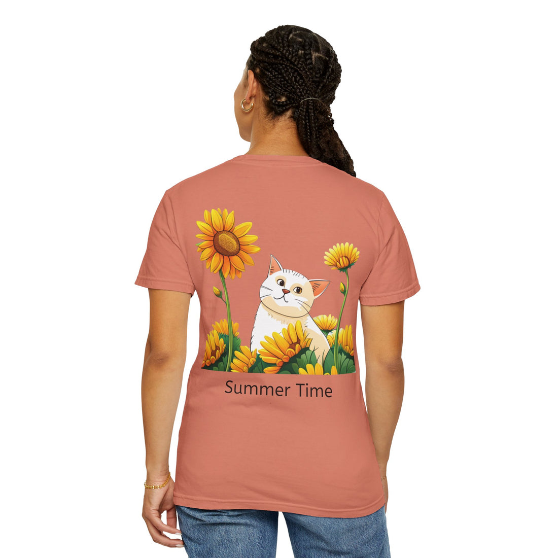Summer Time - Sunshine Unisex Garment-Dyed T-shirt Love My Cat