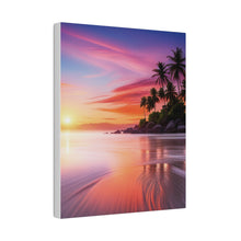 Breathtaking Sunset, Tropical Island, Palm trees Silhouetted, Colorful sky Stunning - Matte Canvas, Stretched, 0.75