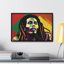 Colored Bob Marley Canvas Wraps, Horizontal Frame