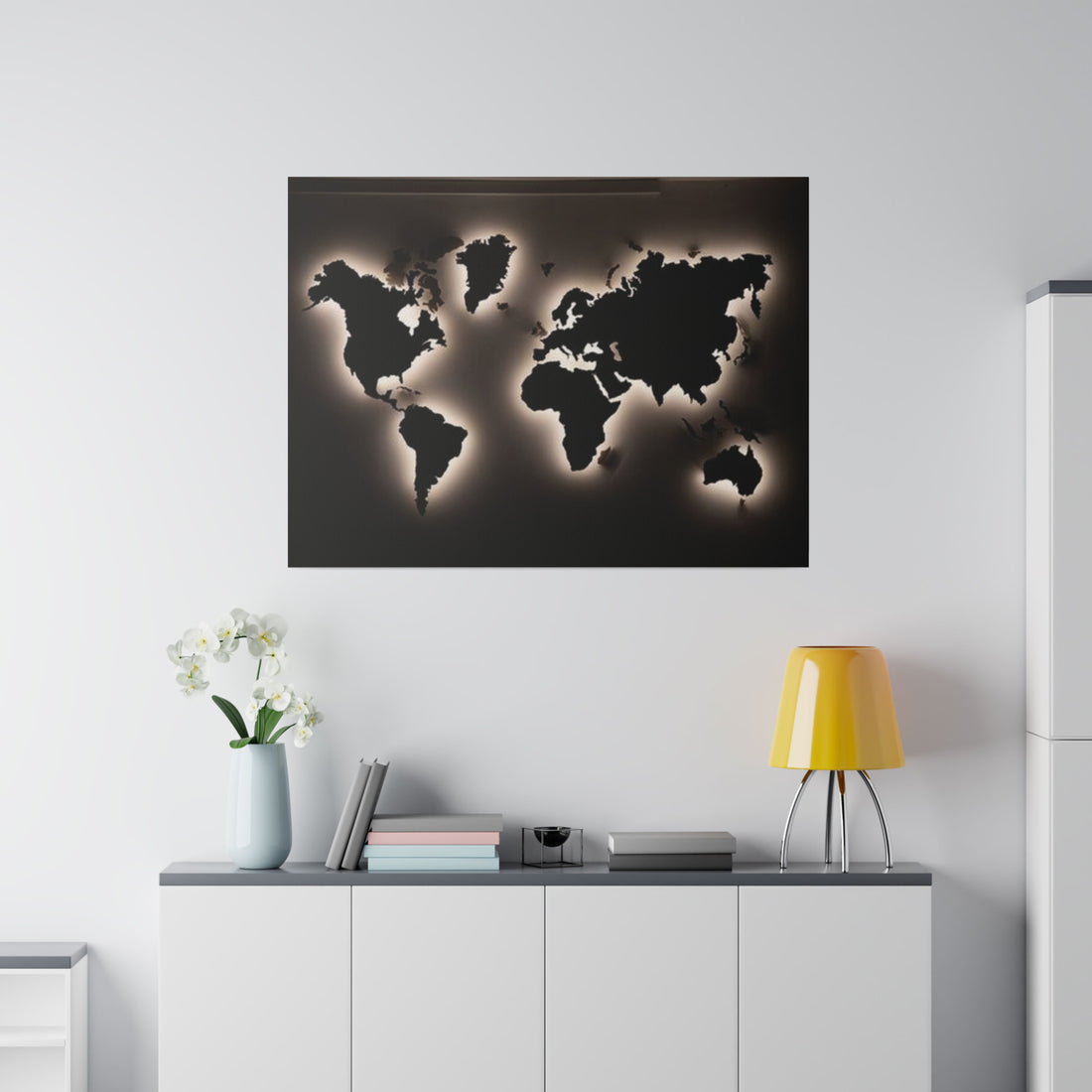 Motherboard map, World Map Matte Canvas, Stretched, 0.75"
