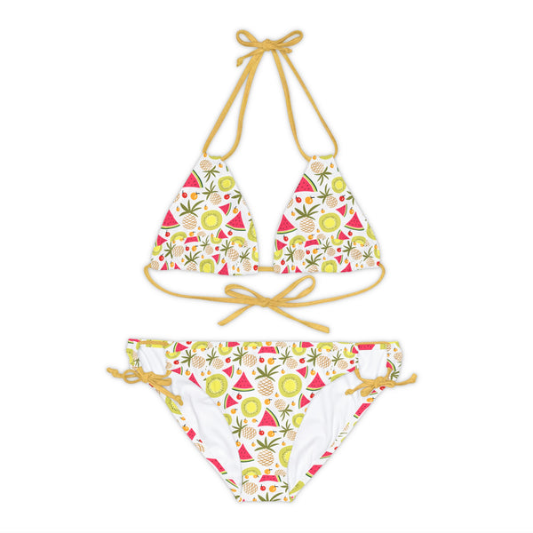 Summer Pattern Fruits Strappy Bikini Set