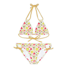 Summer Pattern Fruits Strappy Bikini Set