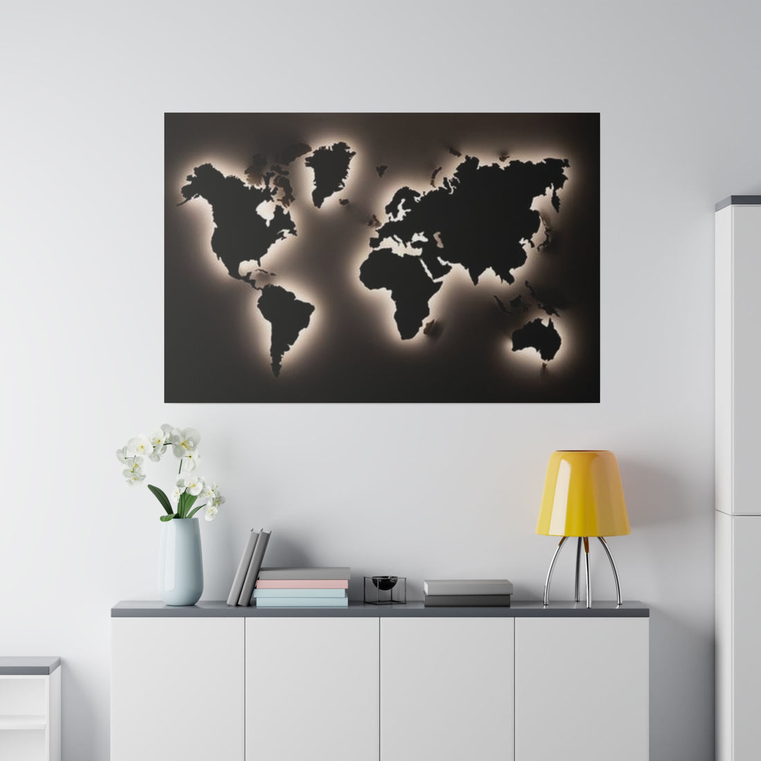 Motherboard map, World Map Matte Canvas, Stretched, 0.75"