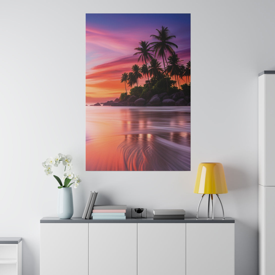 Tropical Island Sunset Matte Canvas, Stretched 0.75"