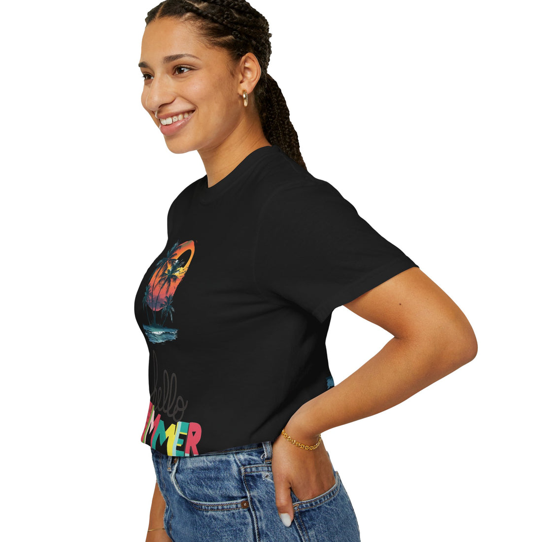 Hello Summer Sunset - Unisex Garment-Dyed T-shirt