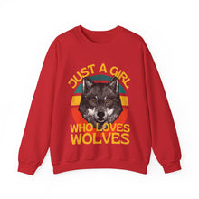 Just A Girl Who Love Wolves Unisex Heavy Blend™ Crewneck Sweatshirt