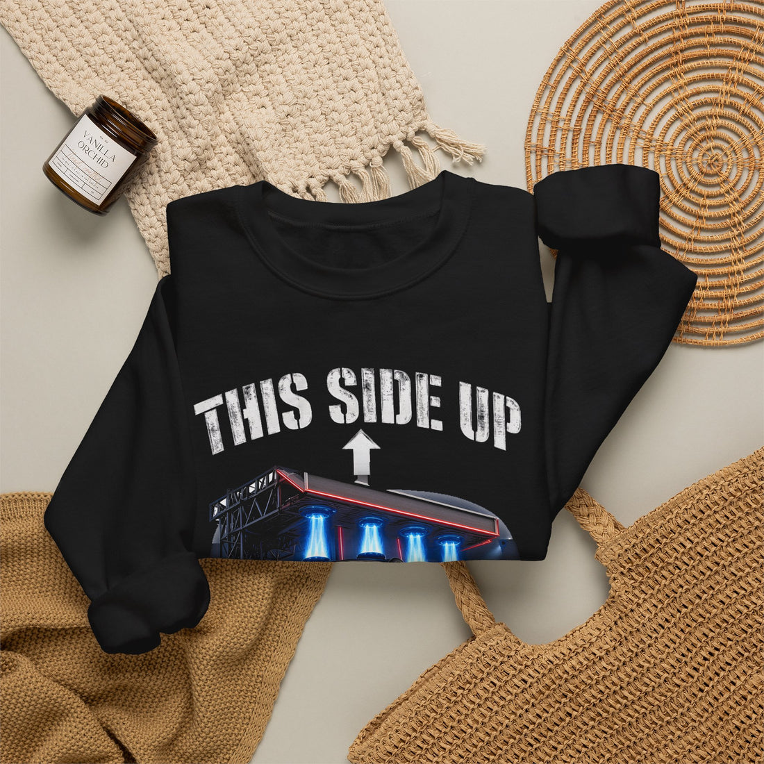 This Side Up Allegedly Upside Down Hover Car Sweatshirt