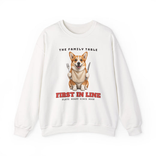 The Family Table: First in Line matching family sweatshirt by Inkida
