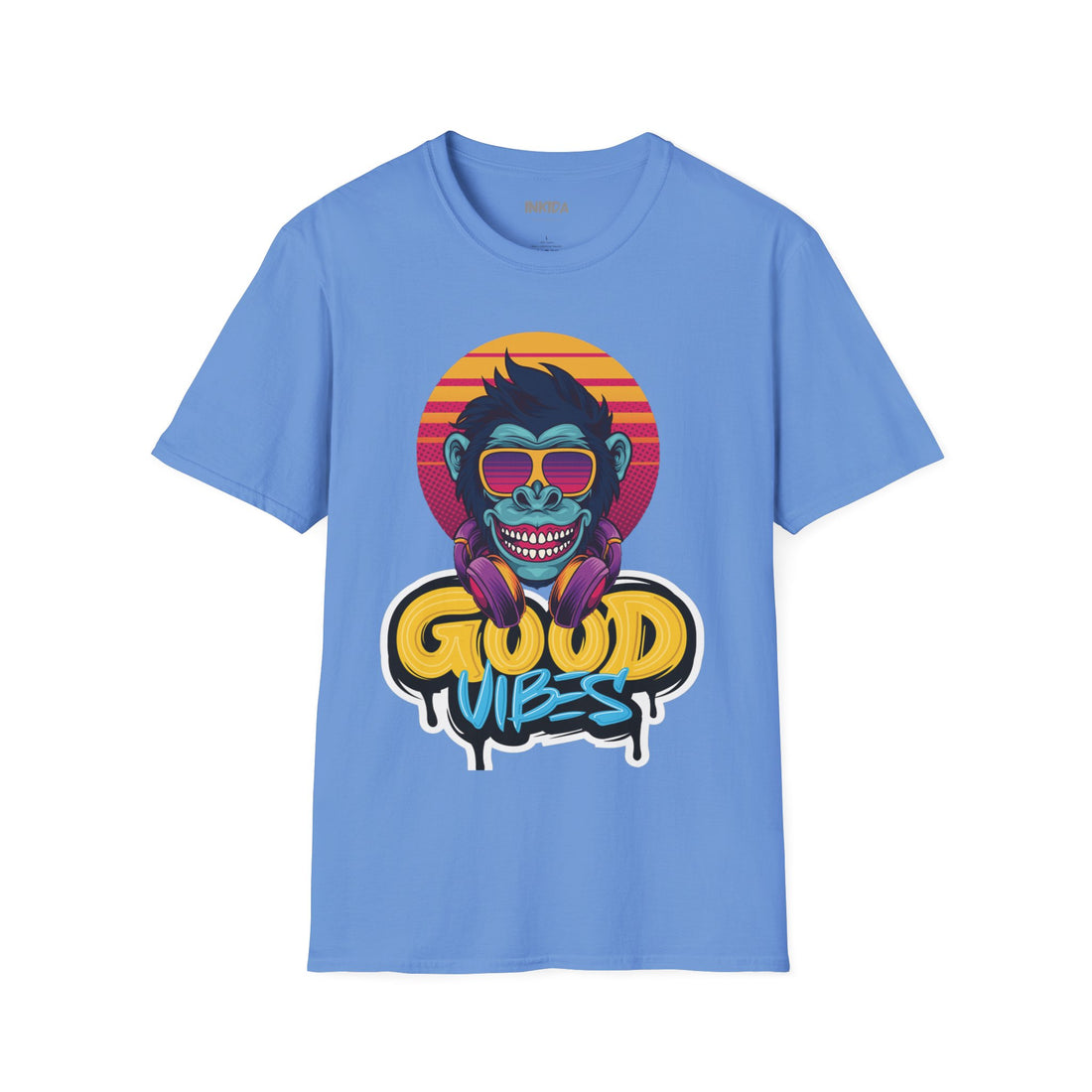 Good Vibes colorful graphic t-shirt by Inkida, view 8