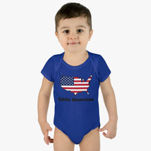Little American USA flagged Map Infant Baby Rib Bodysuit