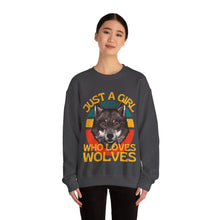Just A Girl Who Love Wolves Unisex Heavy Blend™ Crewneck Sweatshirt