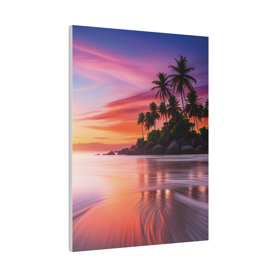 Tropical Island Sunset Matte Canvas, Stretched 0.75"