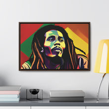 Colored Bob Marley Canvas Wraps, Horizontal Frame