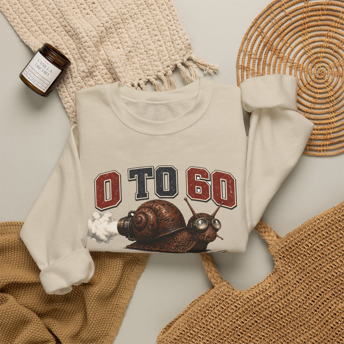 0 to 60 in 9 Years Funny Snail Rocket Sweatshirt