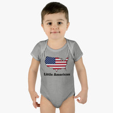 Little American USA flagged Map Infant Baby Rib Bodysuit