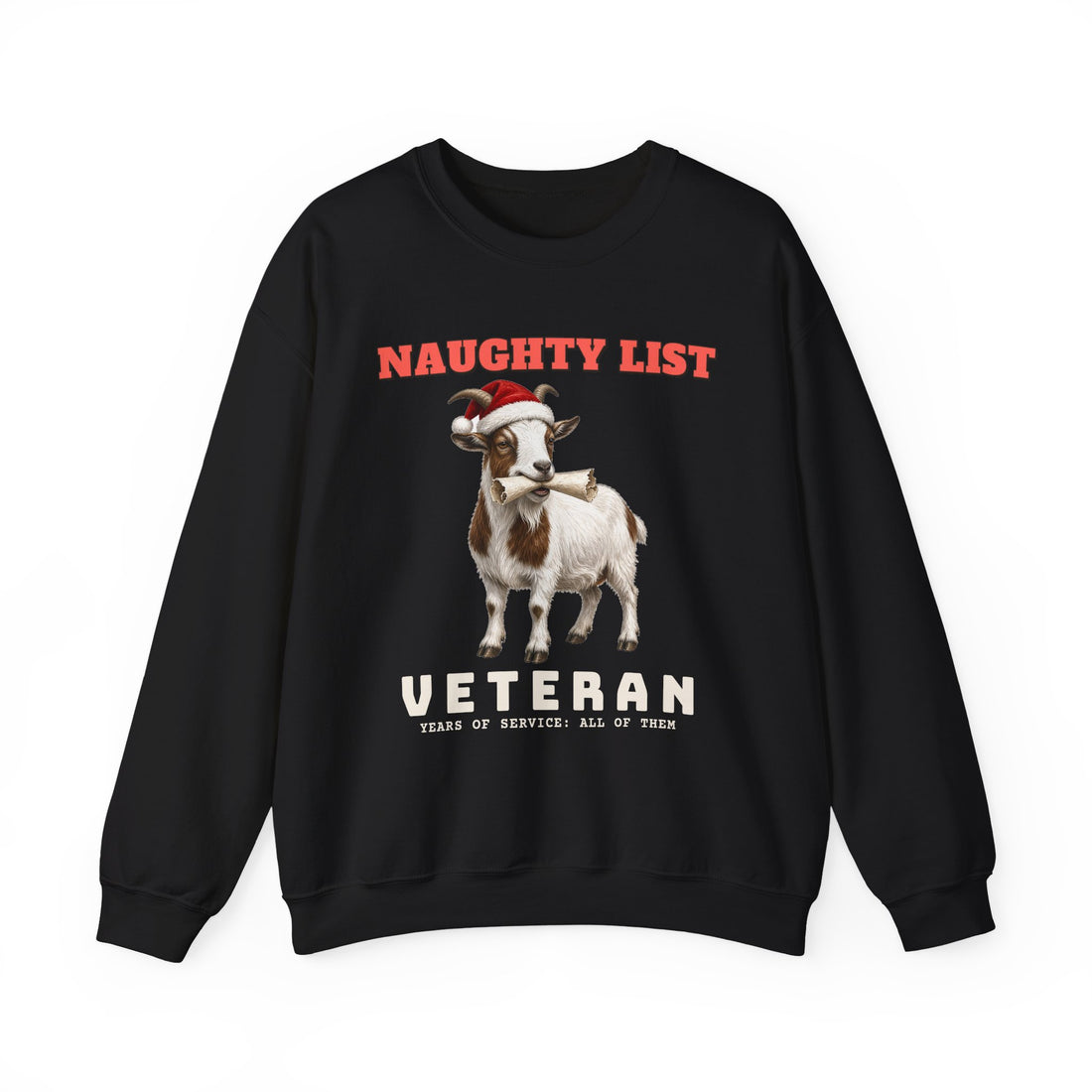 Naughty List Veteran funny sweatshirt, view 3