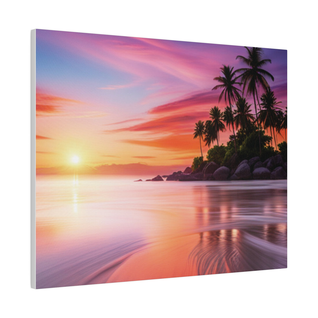 Tropical Island Sunset Matte Canvas, Stretched 0.75"