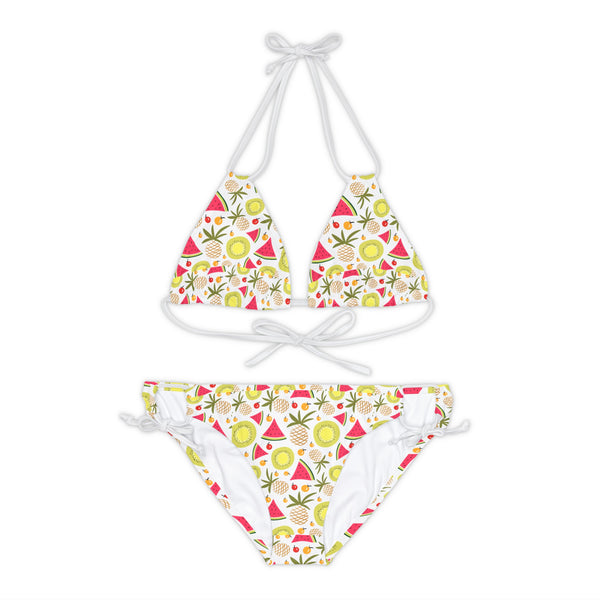 Summer Pattern Fruits Strappy Bikini Set
