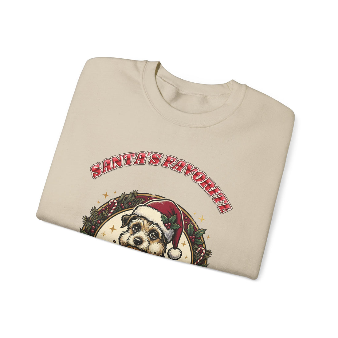 funny dog Christmas sweatshirt Santa's Favorite Snack Thief by Inkida, view 12