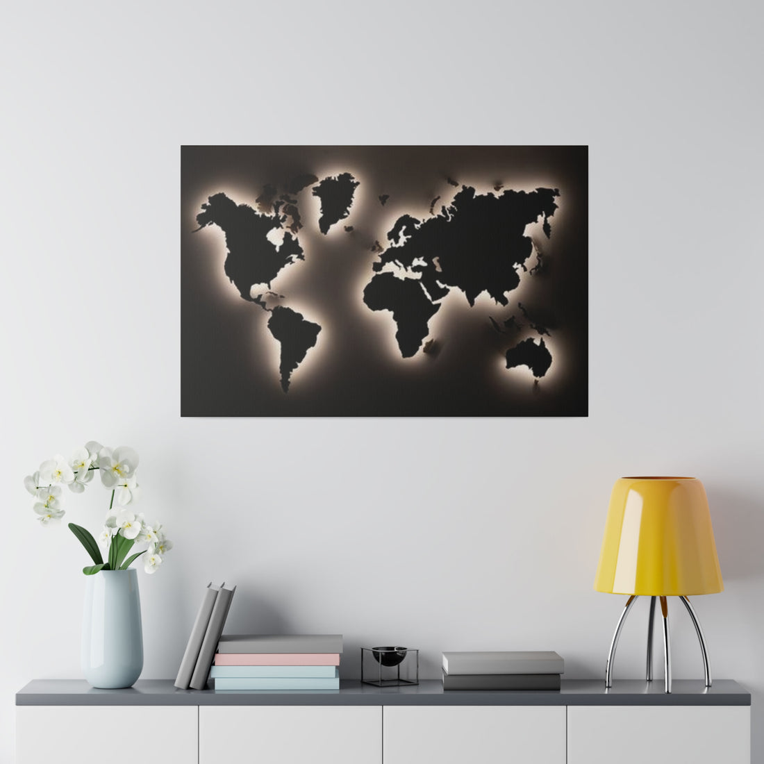 Motherboard map, World Map Matte Canvas, Stretched, 0.75"