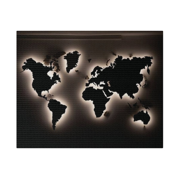Motherboard map, World Map Matte Canvas, Stretched, 0.75"